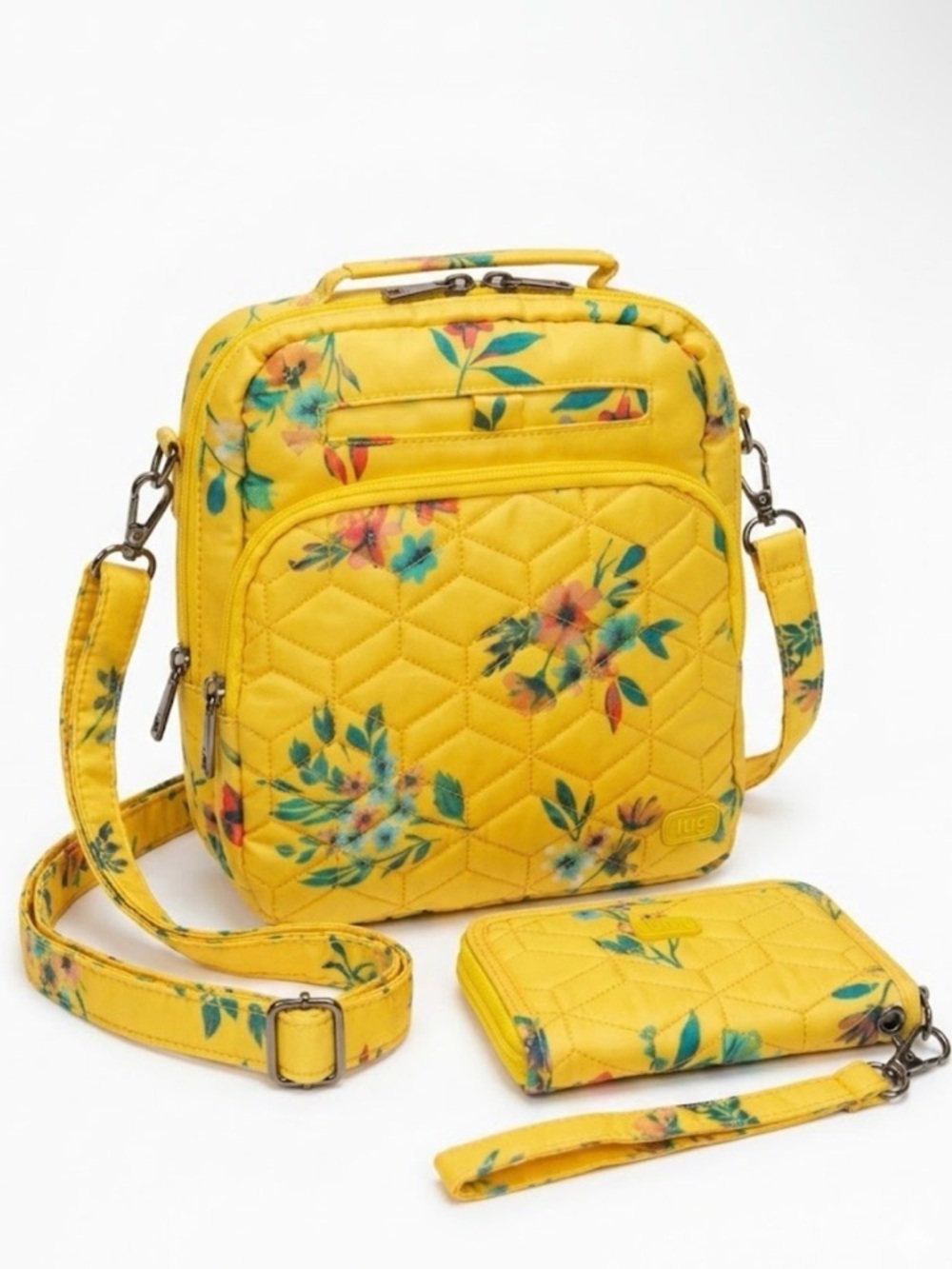 Lug Ranger Crossbody & Whirly Wristlet Wallet Set – Bouquet Yellow